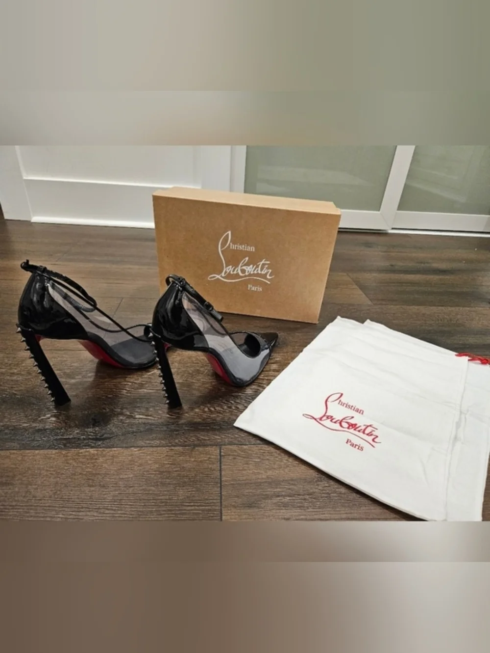CHRISTIAN LOUBOUTIN Debout Condora 100 PVC Patent Pumps 40 NWT Black - Picture 2 of 12